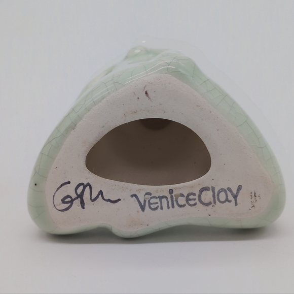 Venice Clay Gary Steinborn Zen Cat Ceramic Sculpture Crackle - Picture 6 of 6